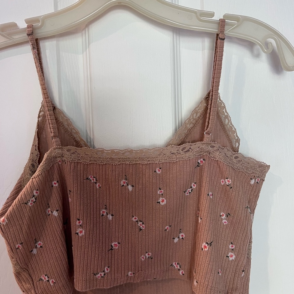 Aeropostale Lace Trim‎ Top in Brown - Picture 2 of 4
